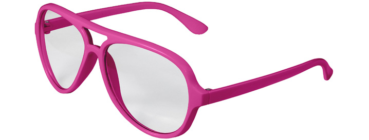 Neon Pink Aviator Clear Lenses