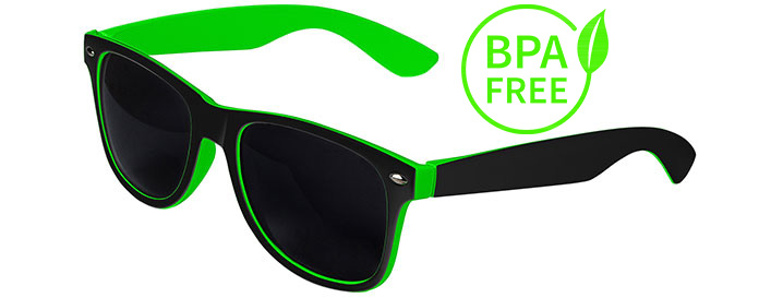 Black / Green BPA Free Retro In&Out Sunglasses