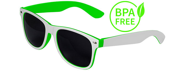 White / Green BPA Free Retro In&Out Sunglasses