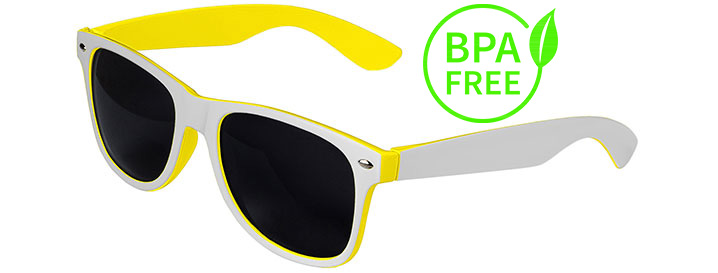 White / Yellow BPA Free Retro In&Out Sunglasses