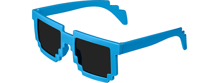 Neon Blue Pixel Sunglasses