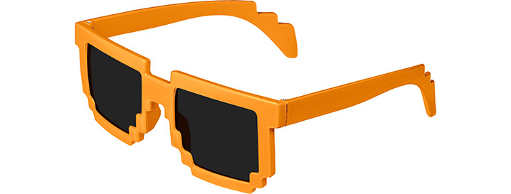 Neon Orange Pixel Sunglasses