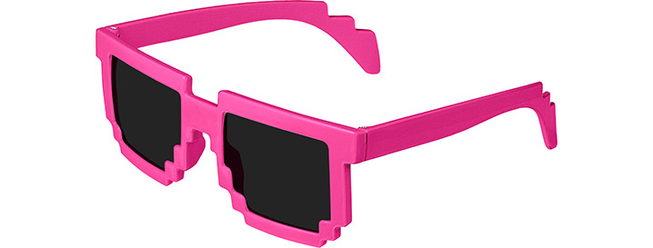 Neon Pink Pixel Sunglasses