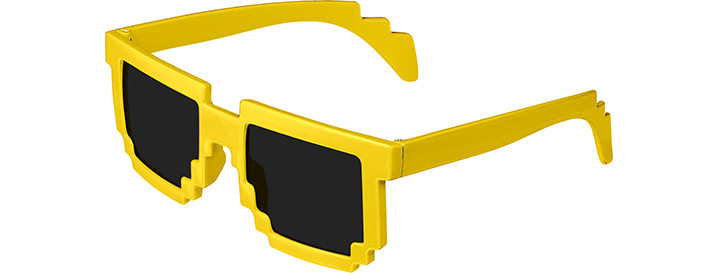 Neon Yellow Pixel Sunglasses