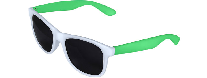White Front - Green Retro 2 Tone Sunglasses