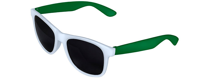 White Front - Kelly Green Retro 2 Tone Sunglasses