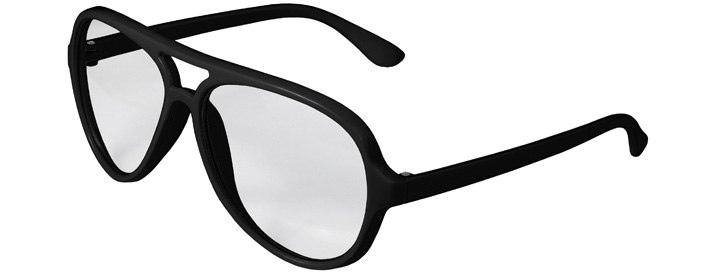 Black Aviator Clear Lenses