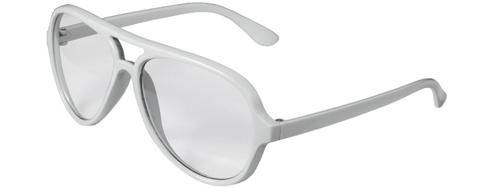 White Aviator Clear Lenses