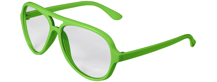 Neon Green Verres Clairs Aviator