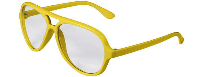 Neon Yellow Aviator Clear Lenses