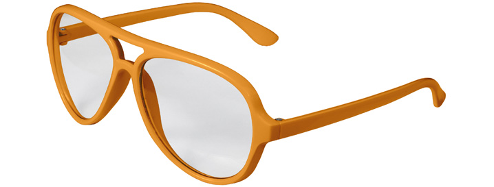 Neon Orange Aviator Clear Lenses