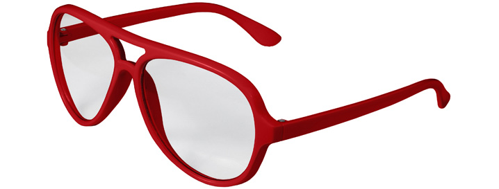 Red Aviator Clear Lenses