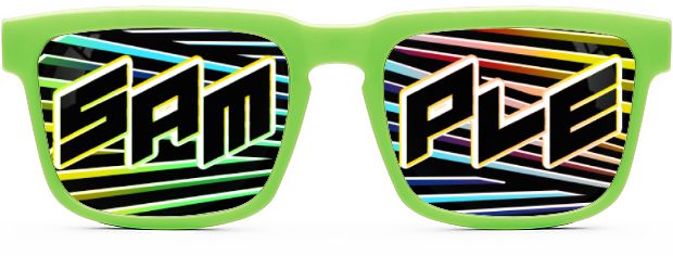 Custom Bold Tinted Direct-To-Lenses style Neon Green