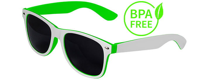 White / Green Lunettes de Soleil Rétro In&Out Sans BPA