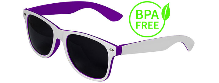 White / Purple BPA Free Retro In&Out Sunglasses