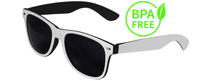 White / Black BPA Free Retro In&Out Sunglasses