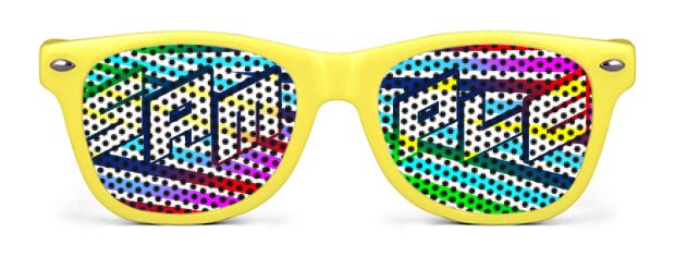 Retro Kids Logo Lenses® Sunglasses style Neon Yellow