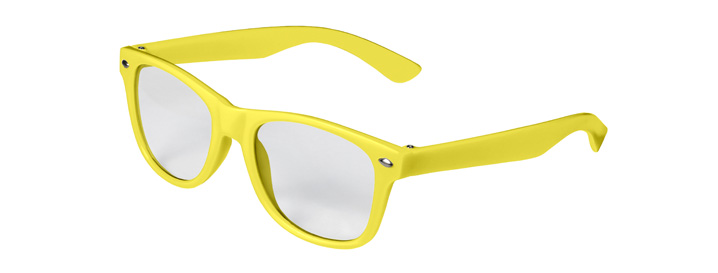 Neon Yellow Kids Retro Clear Lenses