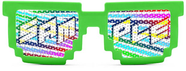 Logo Lenses® Pixel style Neon Green