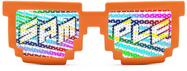 Logo Lenses® Pixel style Neon Orange