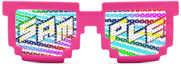 Pixel Logo Lenses® style Neon Pink
