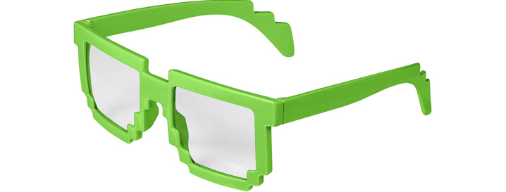 Neon Green Pixel Clear Lenses