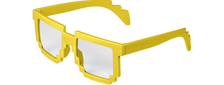 Neon Yellow Pixel Clear Lenses