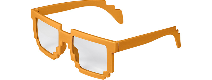 Neon Orange Pixel Clear Lenses