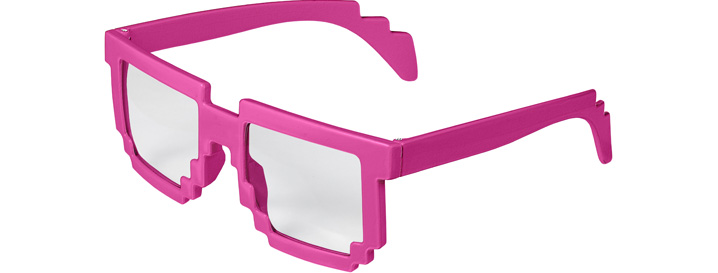 Neon Pink Pixel Clear Lenses