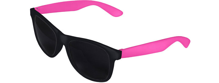 Retro 2 Tones Sunglasses style Black Front - Pink