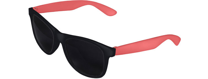 Retro 2 Tones Sunglasses style Black Front - Coral