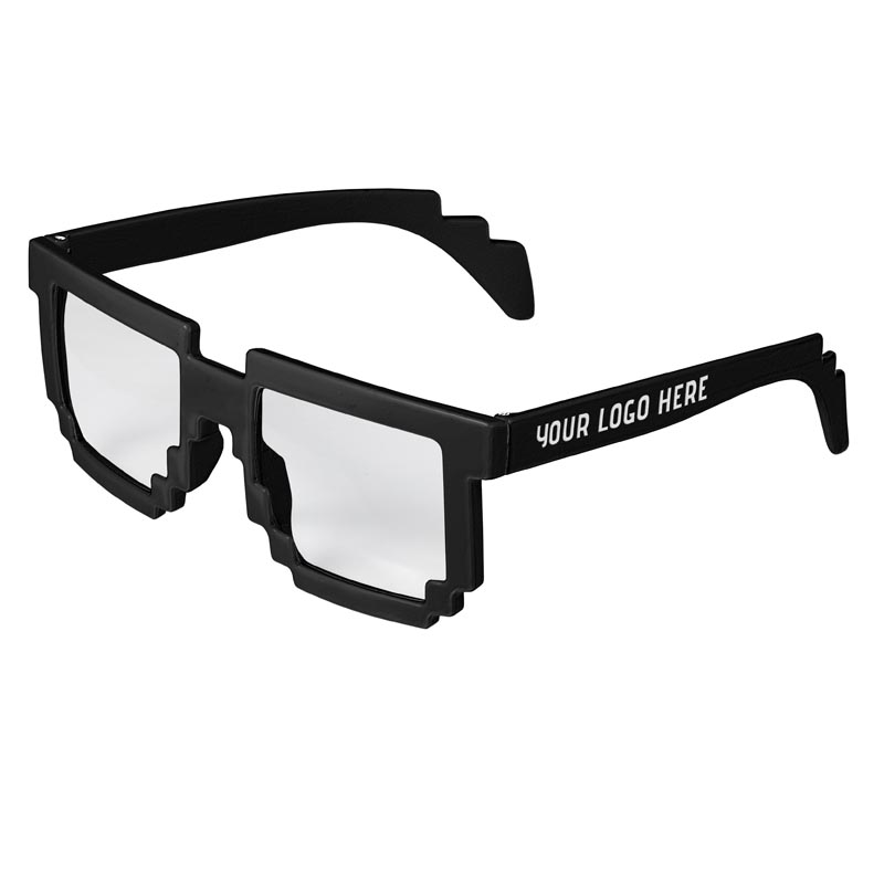Pixel 8-Bit Clear Lenses Sunglasses - Black