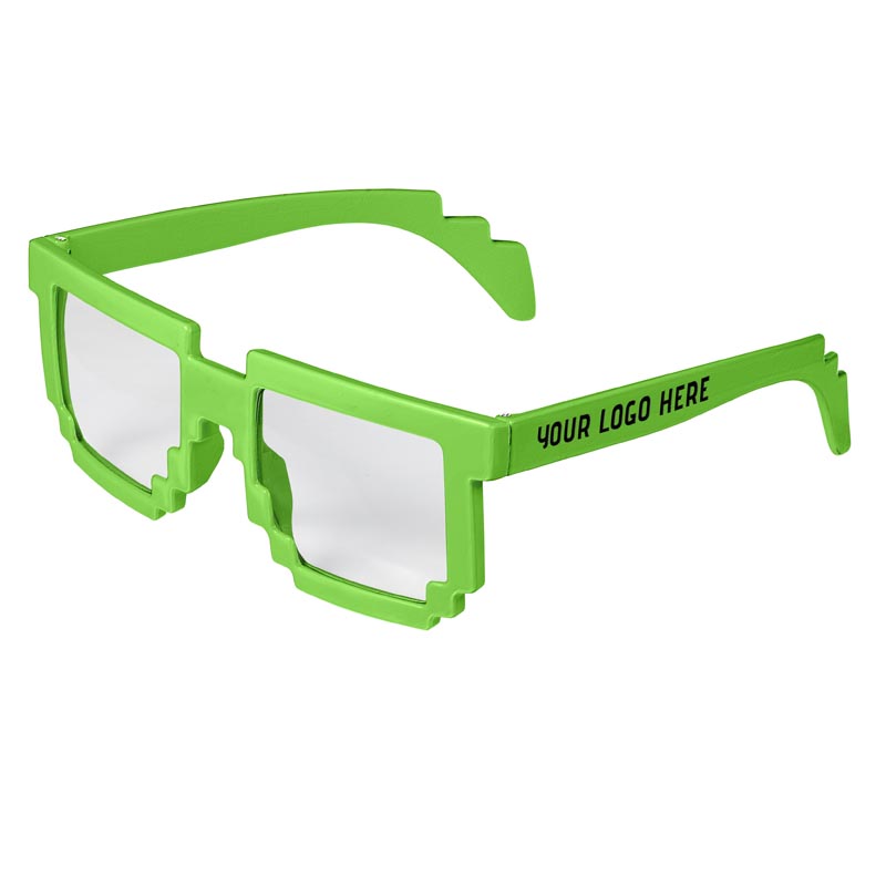 Pixel 8-Bit Clear Lenses Sunglasses - Green