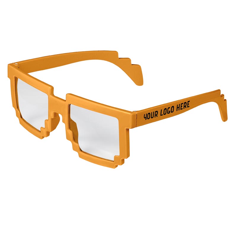 Pixel 8-Bit Clear Lenses Sunglasses - Orange