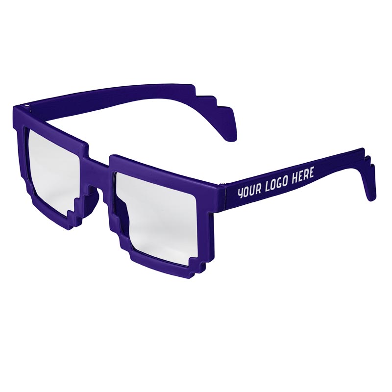Pixel 8-Bit Clear Lenses Sunglasses - Purple