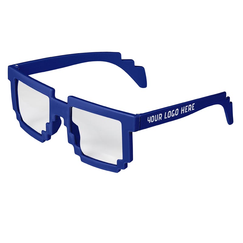 Pixel 8-Bit Clear Lenses Sunglasses - Royal-Blue