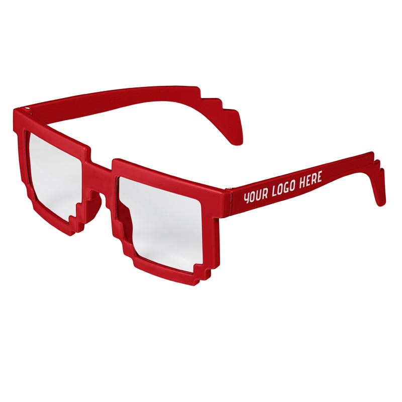 Pixel 8-Bit Clear Lenses Sunglasses - Red