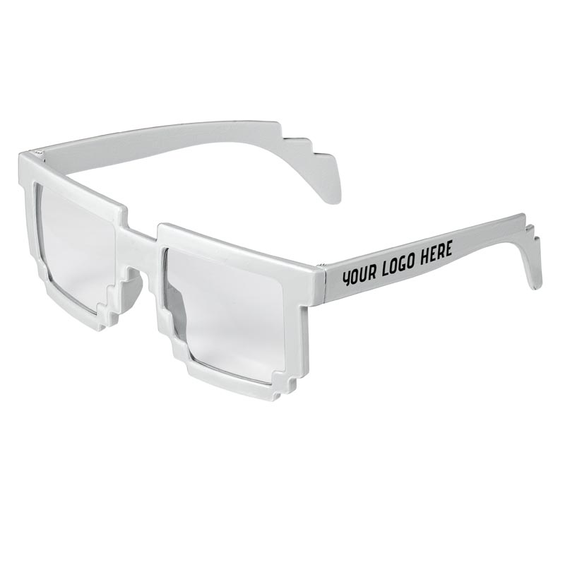 Pixel 8-Bit Clear Lenses Sunglasses - White
