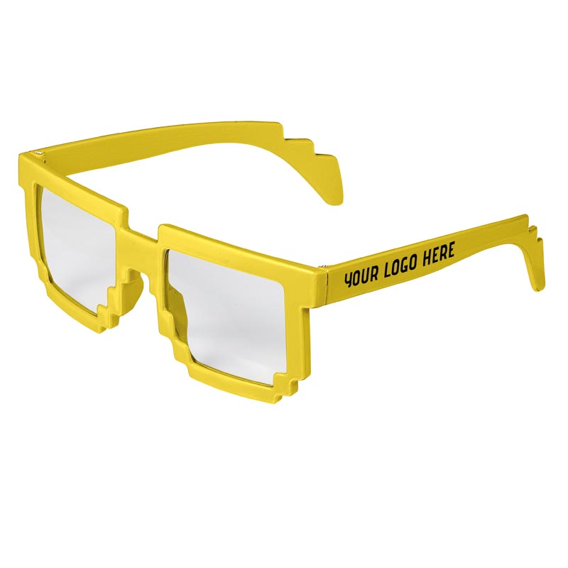 Pixel 8-Bit Clear Lenses Sunglasses - Yellow