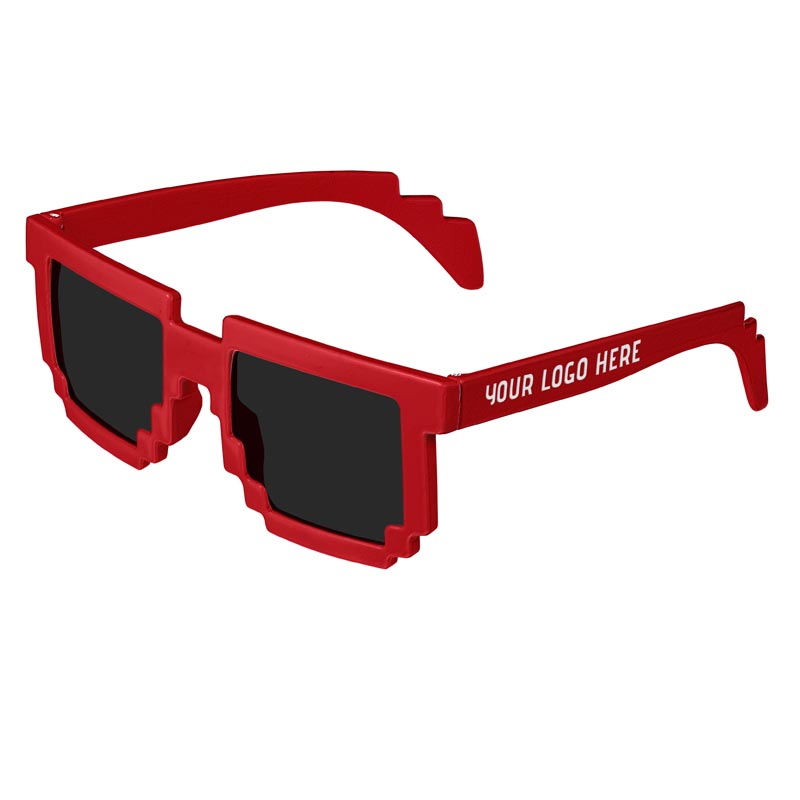 Pixel 8-Bit Tinted Lenses Sunglasses - Red