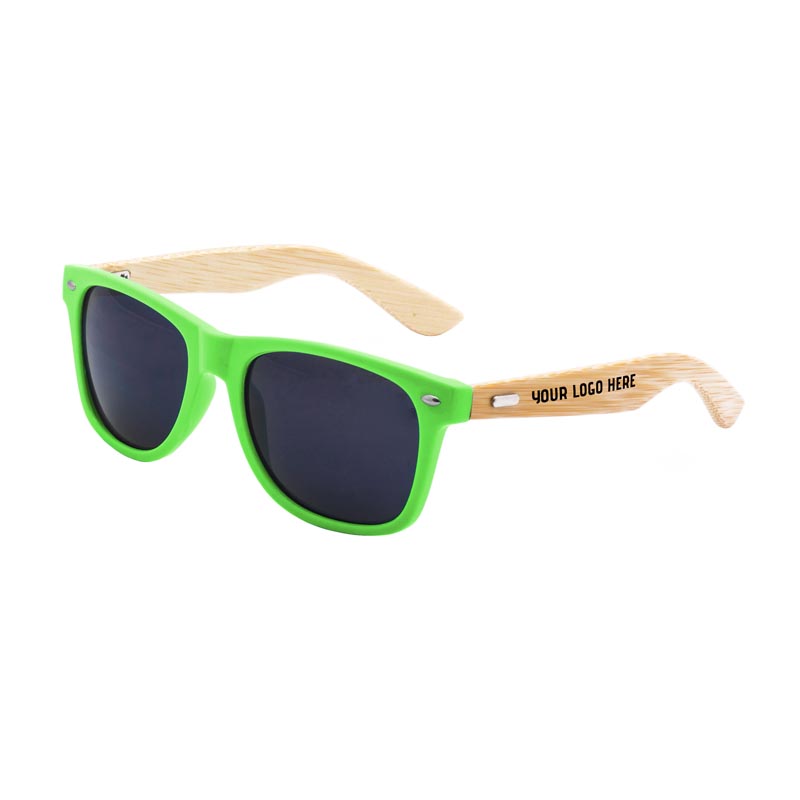 Retro Wooden Bamboo Arms Sunglasses - Green