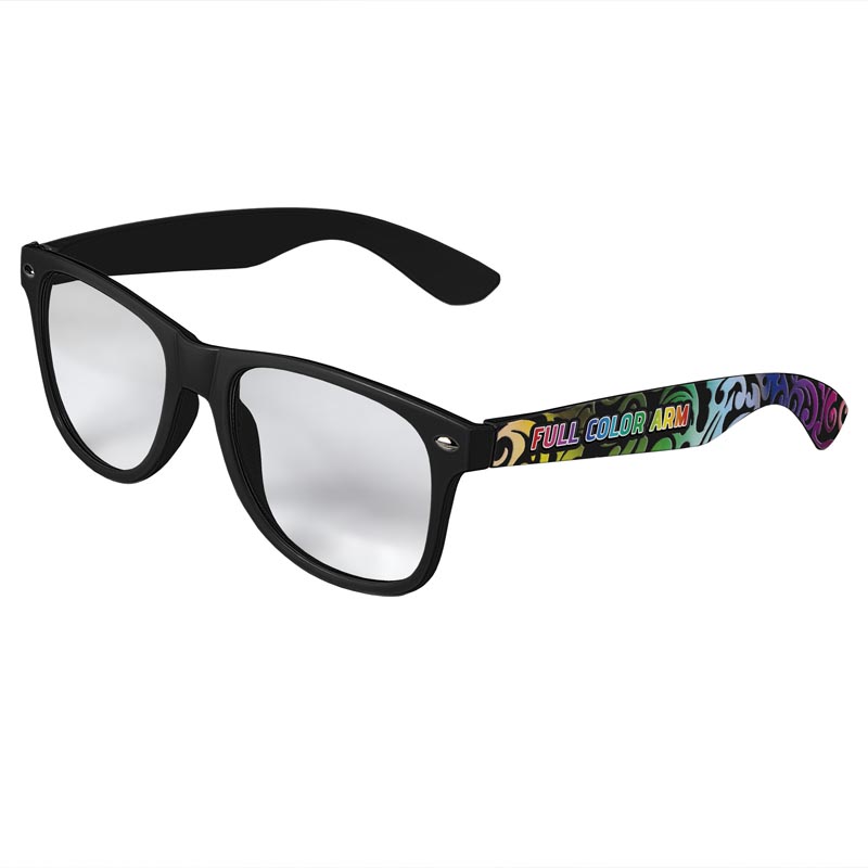 Retro Clear Lens Sunglasses - Black