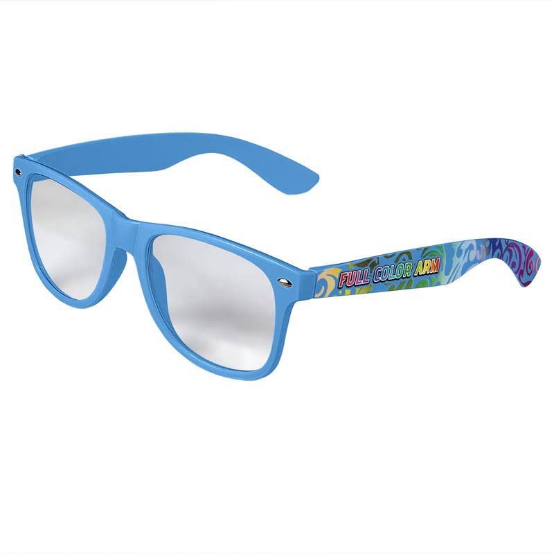 Retro Clear Lens Sunglasses - Blue