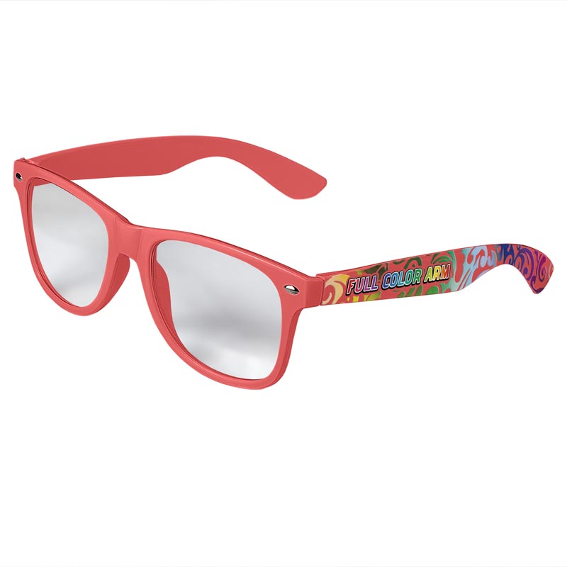 Retro Clear Lens Sunglasses - Coral