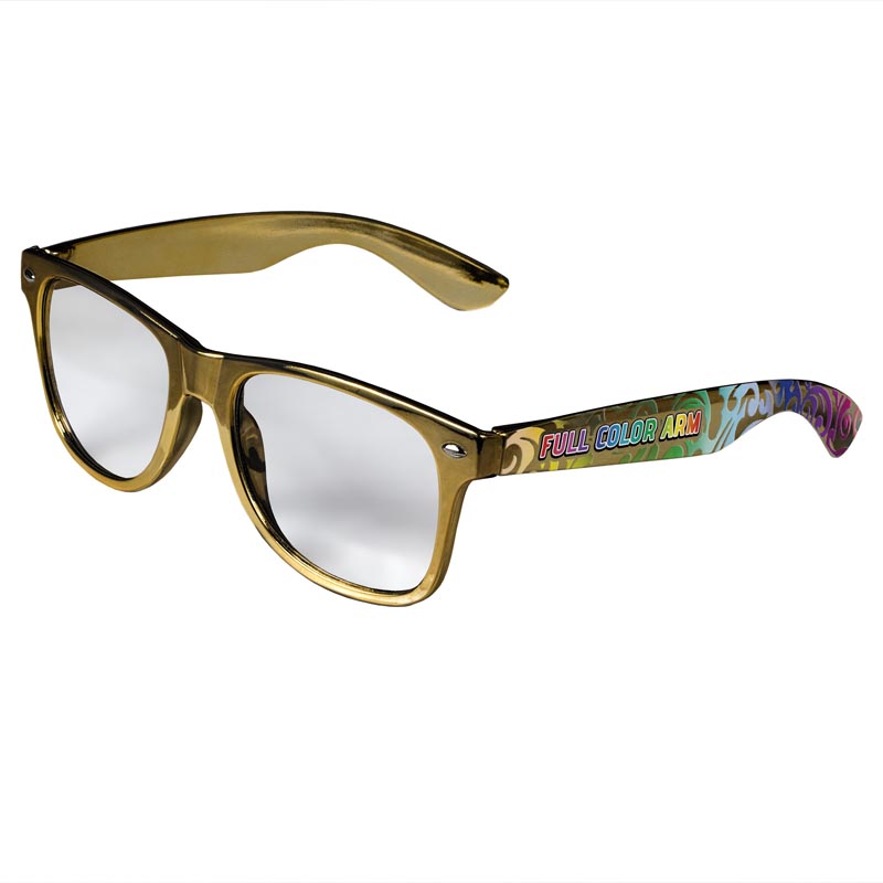 Retro Clear Lens Sunglasses - Gold