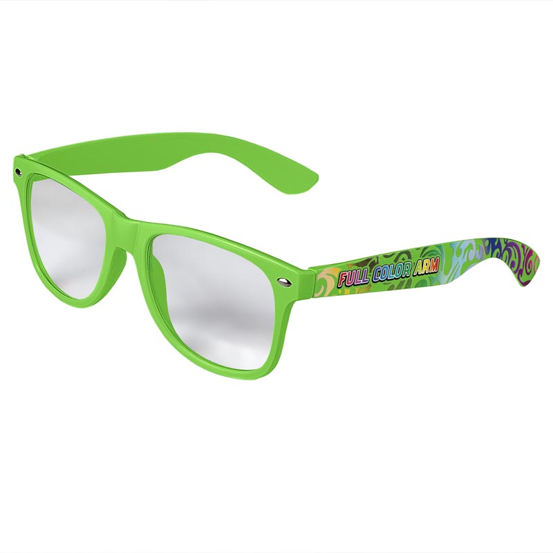 Retro Clear Lens Sunglasses - Green