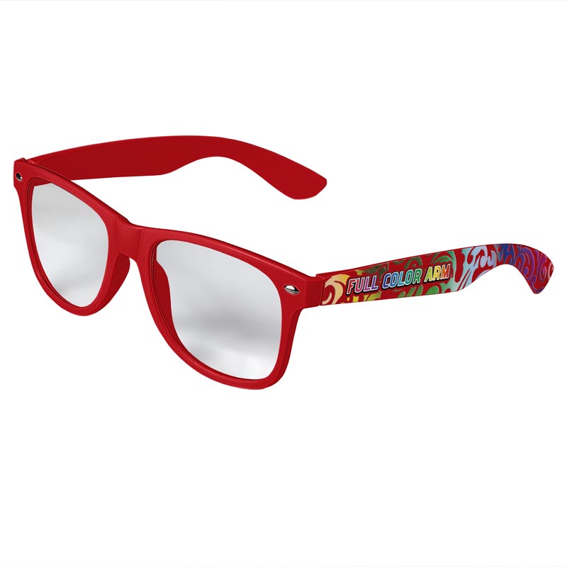Retro Clear Lens Sunglasses - Red
