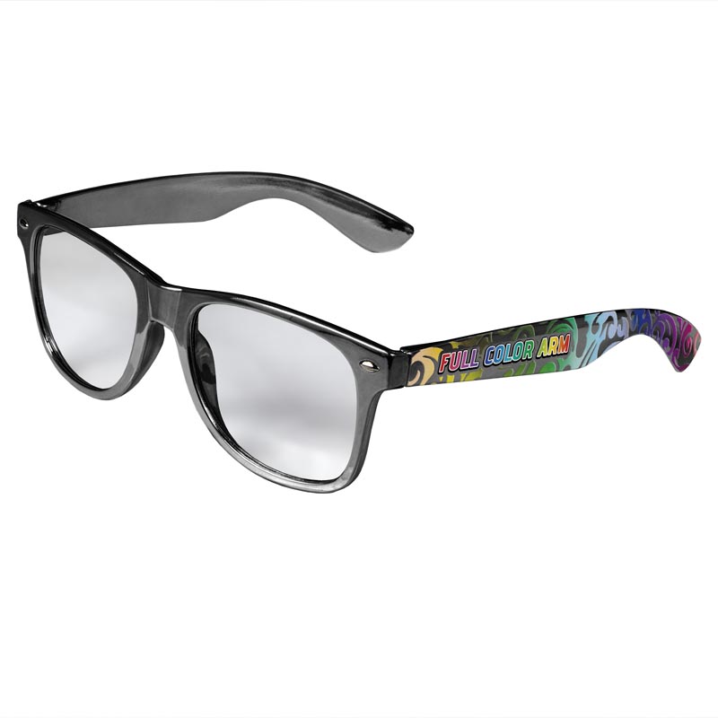 Retro Clear Lens Sunglasses - Silver