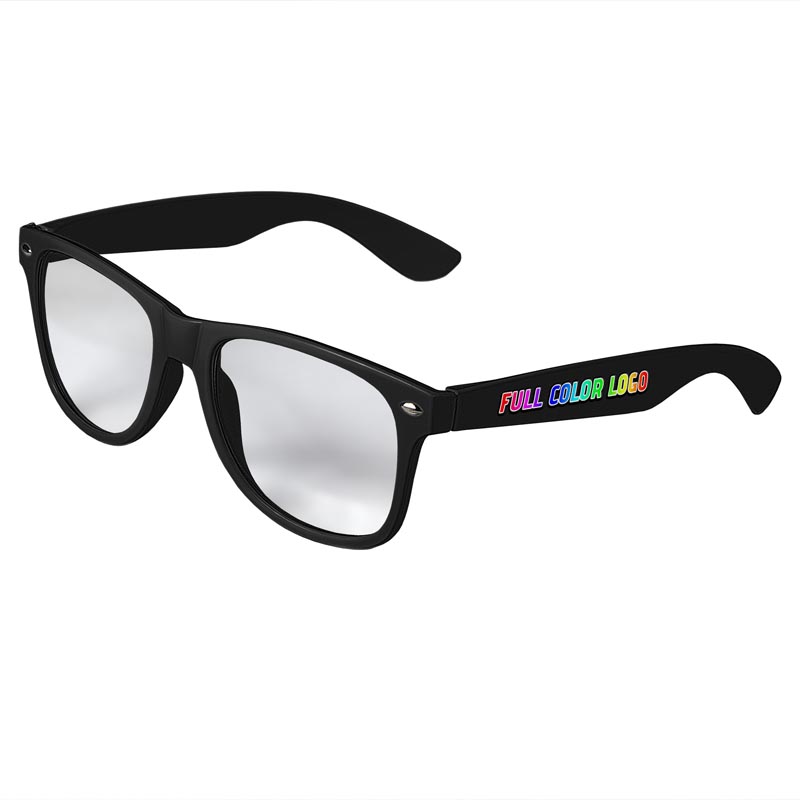 Retro Clear Lens Sunglasses - Black
