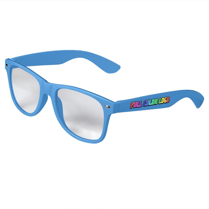Retro Clear Lens Sunglasses - Blue